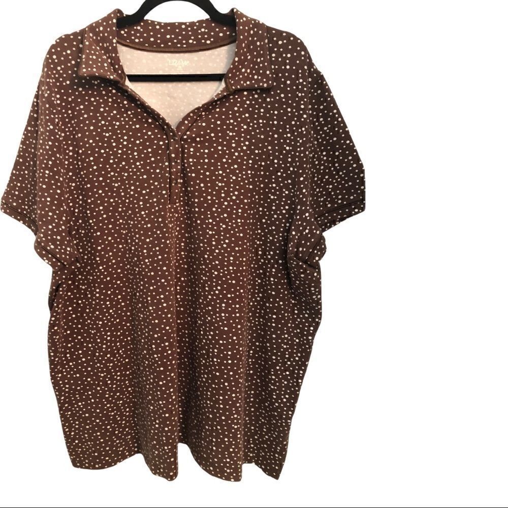 Women’s Liz & Me brown and white shirt